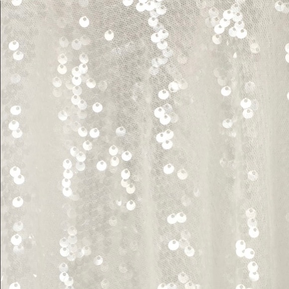 Maximum Sparkle White Sequin Flutter Sleeve Midi Dress - Picture 9 of 9